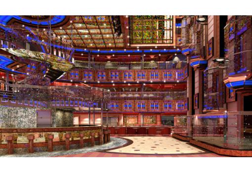 El interior del buque es alegre y elegante como el Atrium